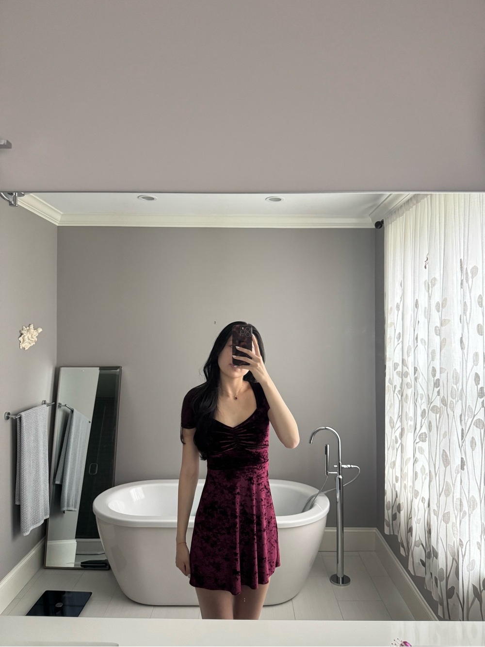 Urban Outfiters red velvet mini dress